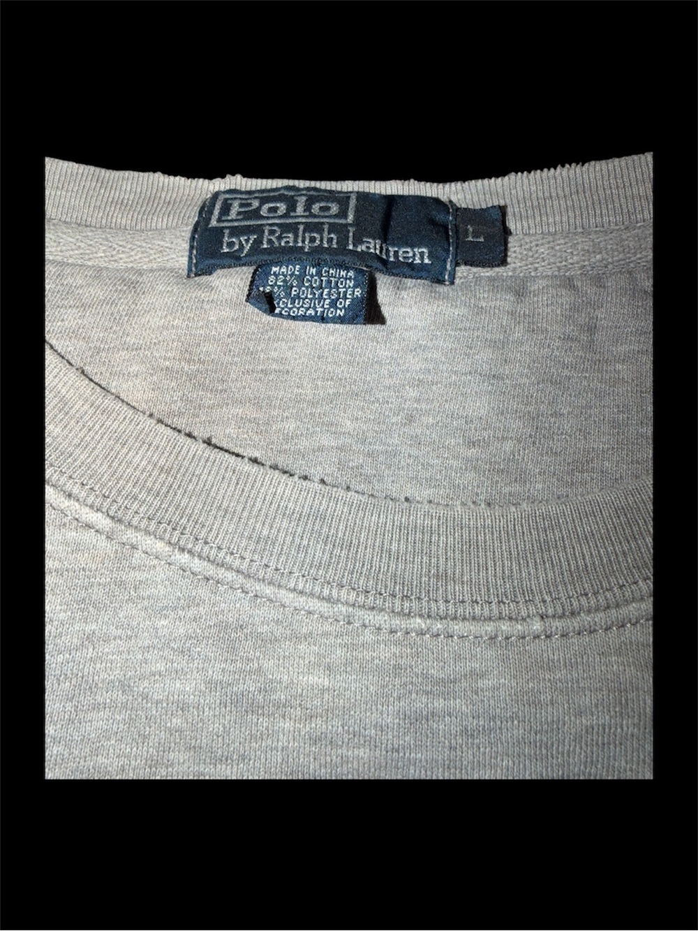 Vintage Polo Sport Ralph Lauren 1967 Crewneck Sweatshirt Gray Sz L 90s - Picture 2 of 7